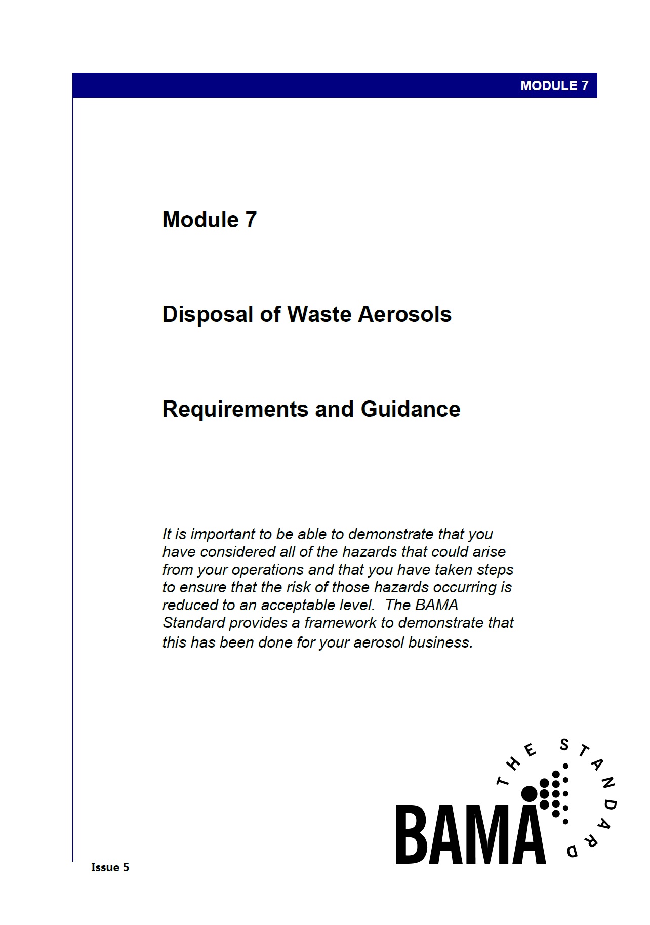 Module 7: Disposal of Waste Aerosols